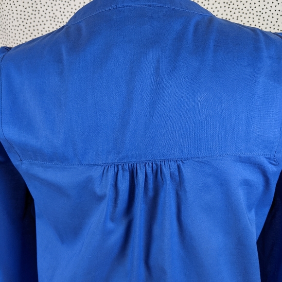 H&M Cobalt Button Down Blouse (Size: 6) - Picture 6 of 12